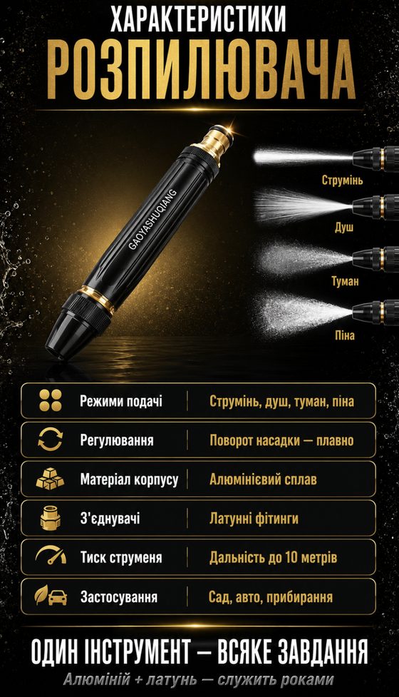 Характеристики розпилювача